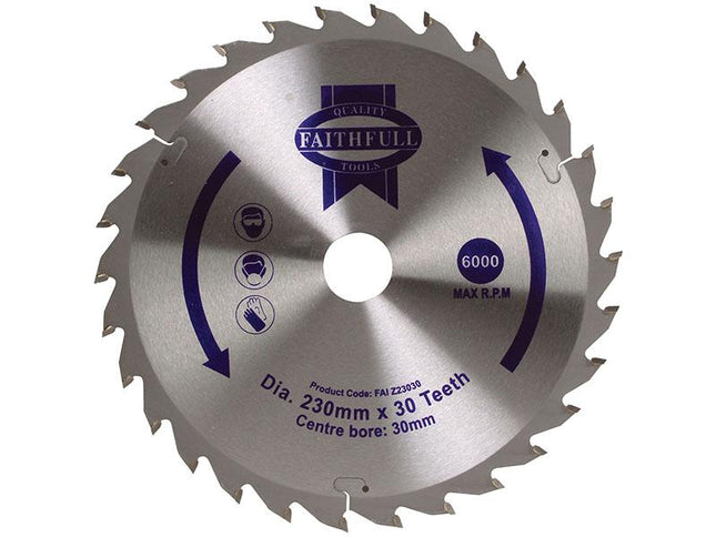 Faithfull Tct Circular Saw Blade 230 X 30Mm X 30T Pos