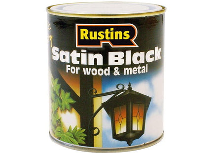 Rustins Satin Black Paint Quick Drying 250Ml