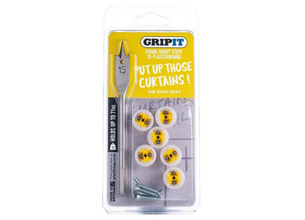 Gripit Curtain Kit, Clam Pack