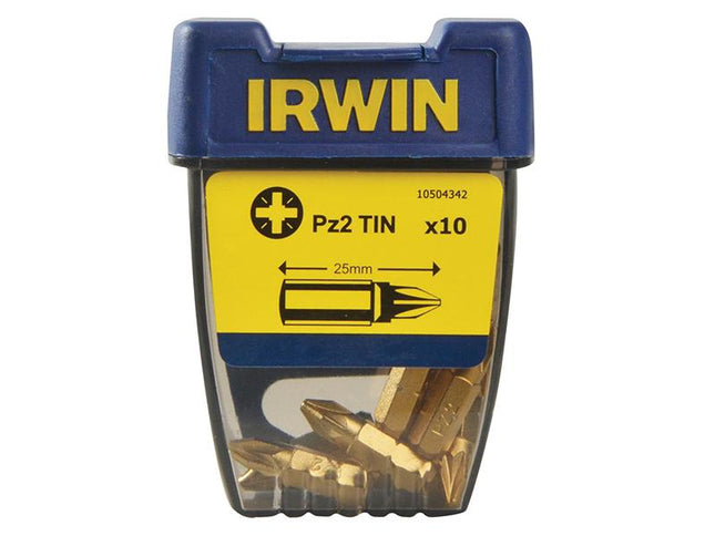 IRWIN Screwdriver Bits Pozi Pz2 25Mm Titanium Pack Of 10