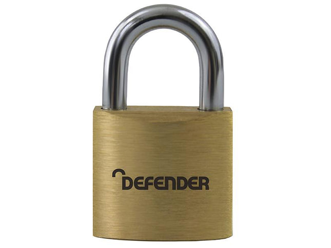 Defender Brass Padlock Twinpack 20Mm