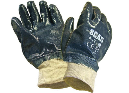 Scan Nitrile Knitwrist Heavy-Duty Gloves