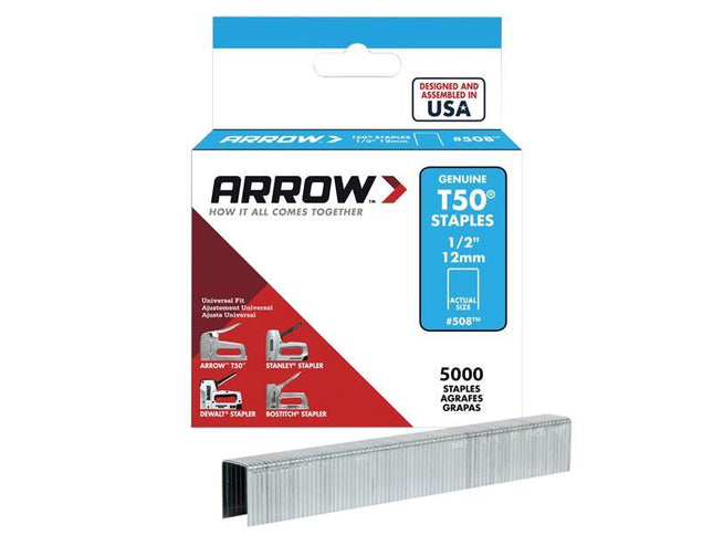 ARROW T50 Staples 12Mm (1/2In) Bulk Pack 5000