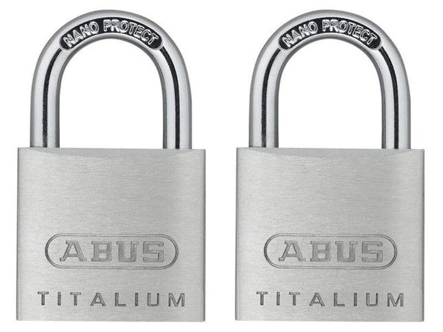 ABUS Mechanical 64Ti/30Mm Titalium Padlock Carded Twin Pack