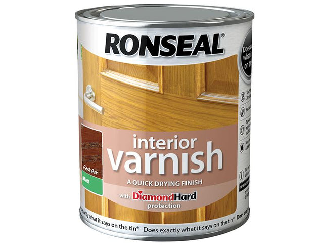 Ronseal Interior Varnish Quick Dry Matt Dark Oak 750Ml