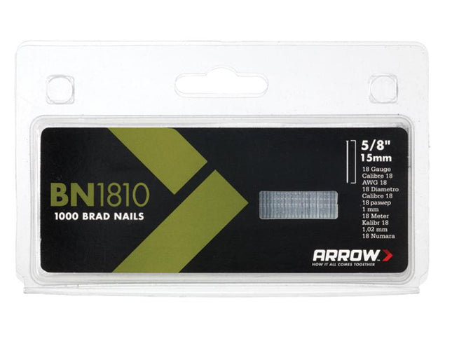 ARROW Bn1810 Brad Nails 15Mm Pack 1000