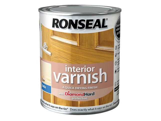 Ronseal Interior Varnish Quick Dry Satin Clear 750Ml