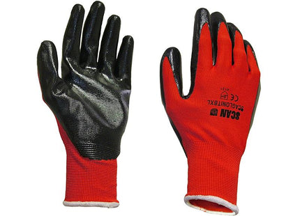 Scan Palm Dipped Black Nitrile Gloves - Large (Size 9)
