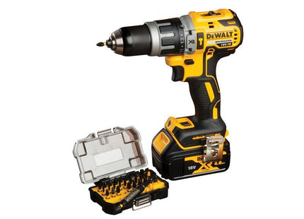 DEWALT DCD796M1 XR Combi Drill 18V 1 x 4.0Ah Li-ion + Impact Bit Set, 32 Piece