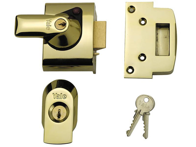 Yale Locks Bs2 Nightlatch British Standard Lock 40Mm Backset Brasslux Finish Visi