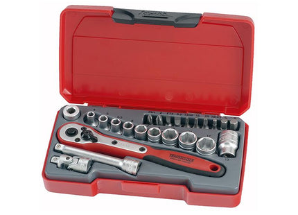Teng T1424 Socket Set Of 24 Metric 1/4In Drive