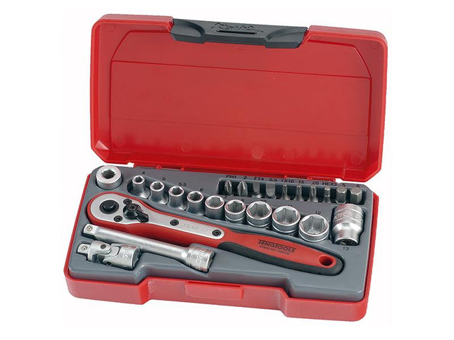 Teng T1424 Socket Set Of 24 Metric 1/4In Drive