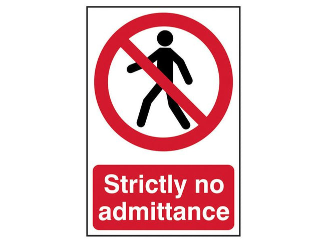 Scan Strictly No Admittance - Pvc 200 X 300Mm