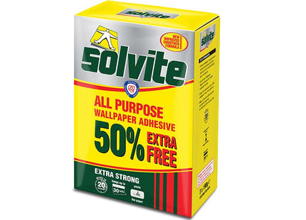 Solvite All Purpose Wallpaper Paste Sachet 20 Roll + 50% Free