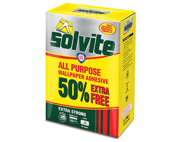 Solvite All Purpose Wallpaper Paste Sachet 20 Roll + 50% Free