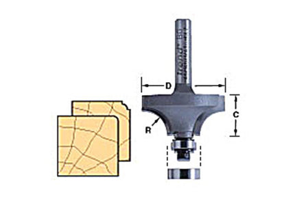 TREND 46/115 X 1/4 Tct Bearing Guided Ovolo & Round Over 1.6Mm Radius