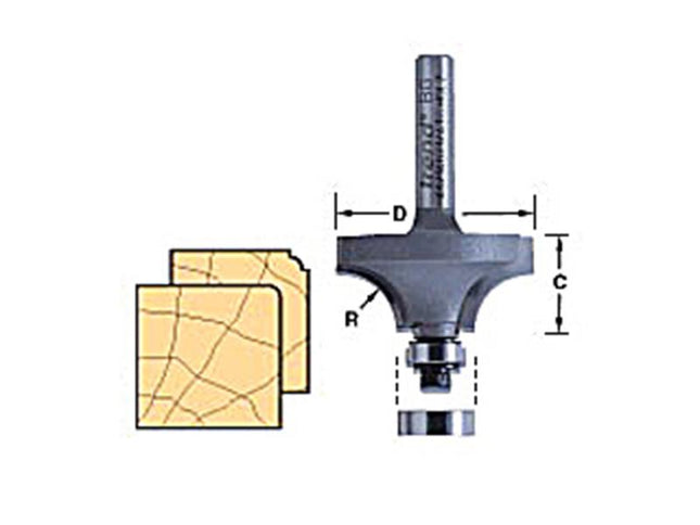 TREND 46/115 X 1/4 Tct Bearing Guided Ovolo & Round Over 1.6Mm Radius