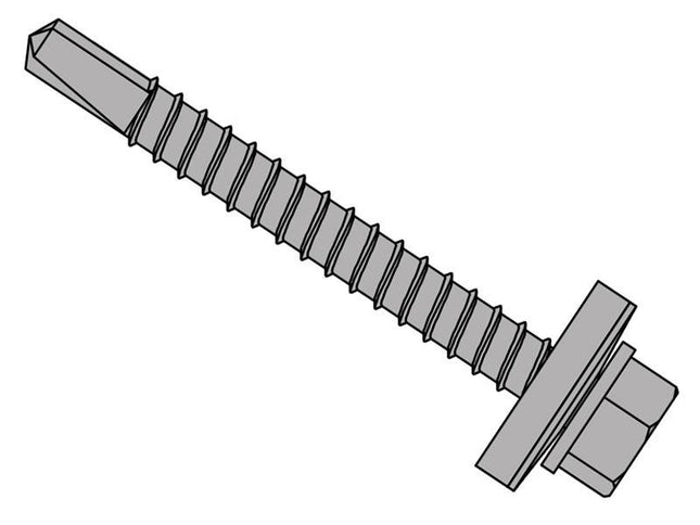 Forgefix Techfast Roofing Sheet To Steel Hex Screw & Washer No.3 Tip 5.5 X 38Mm Box 100