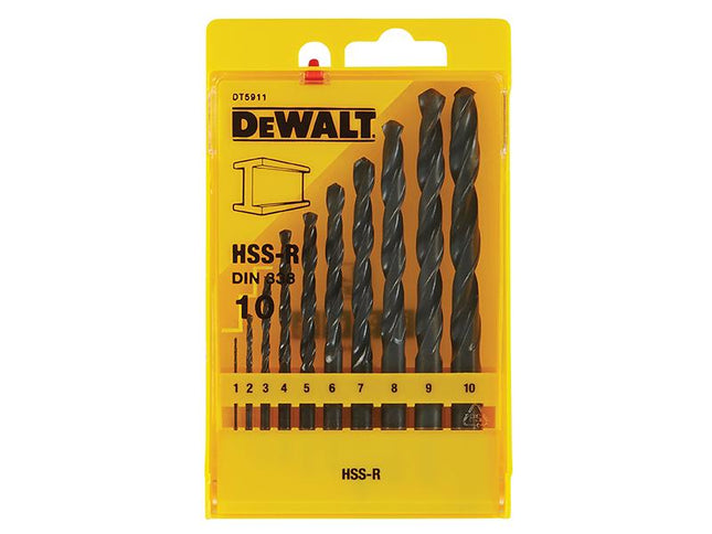 DEWALT Dt5911 Hss-R Jobber Drill Bit Set, 10 Piece