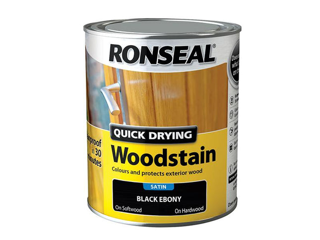 Ronseal Woodstain Quick Dry Satin Ebony 750Ml