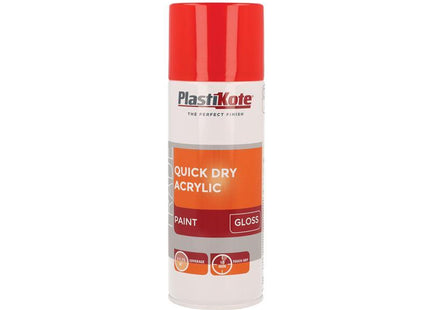 Plastikote Trade Quick Dry Acrylic Spray Paint Gloss Red 400Ml