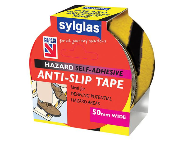 Sylglas Anti-Slip Tape 50Mm X 18M Black & Yellow Hazard