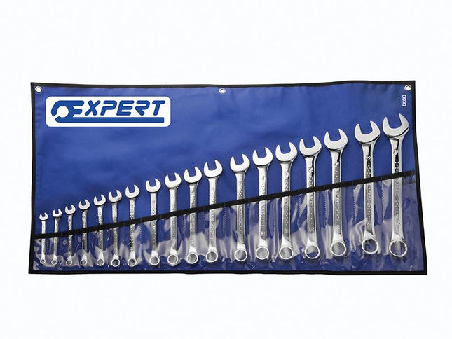 Expert Combination Spanner Set With Tool Roll, 18 Piece