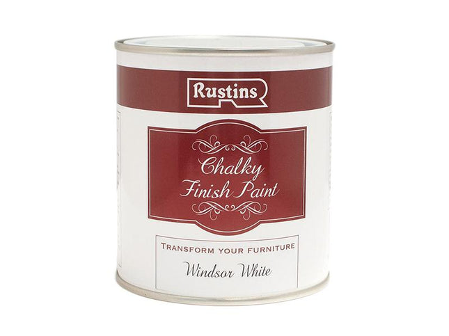 Rustins Chalky Finish Paint Windsor White 250Ml