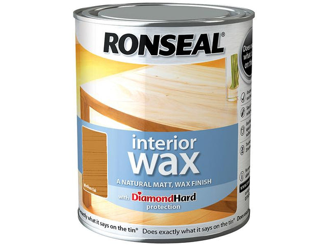 Ronseal Interior Wax Medium Oak 750Ml