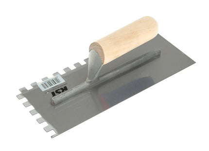 R.S.T. Notched Trowel 10Mm Square Notches Wooden Handle 11 X 4.1/2In