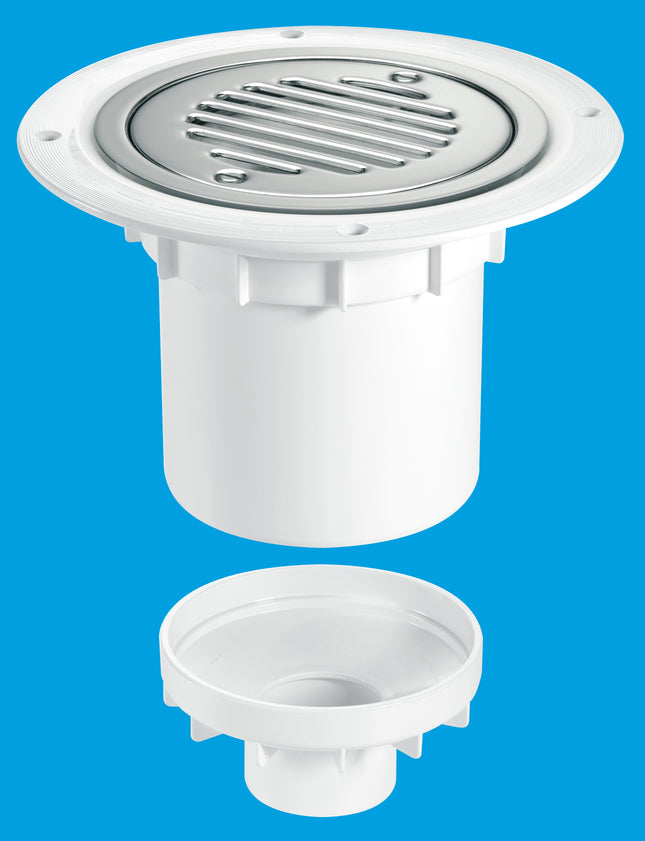 McAlpine Shower Trap Gully for Sheet Floors 110mm & 2'' Outlet   TSG2SS-SL-SC