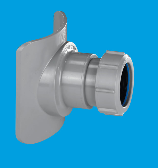 McAlpine BOSSCONN82Z-GR Grey Mechanical Soil Pipe Boss Connector for 57mm hole saw size, supplied with fixing tool and suitable for 4"/110mm soil pipe