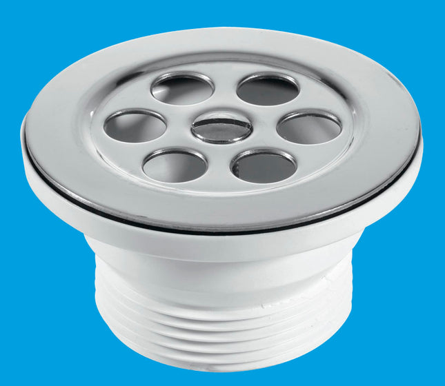 McAlpine BSW10P-F 1½" Shower Waste: 70mm Stainless Steel Flange: Centre Pin Model