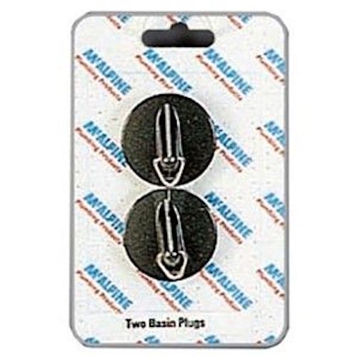 McAlpine CARD-1 Two Basin Plugs - BP3T - Black PVC Plug 1½" with triangle (for 1¼" waste) x 2