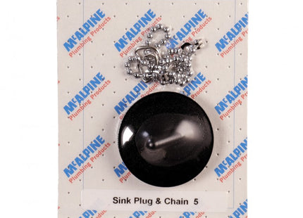 McAlpine CARD-5 Sink Plug & Chain - BP4 + CH5