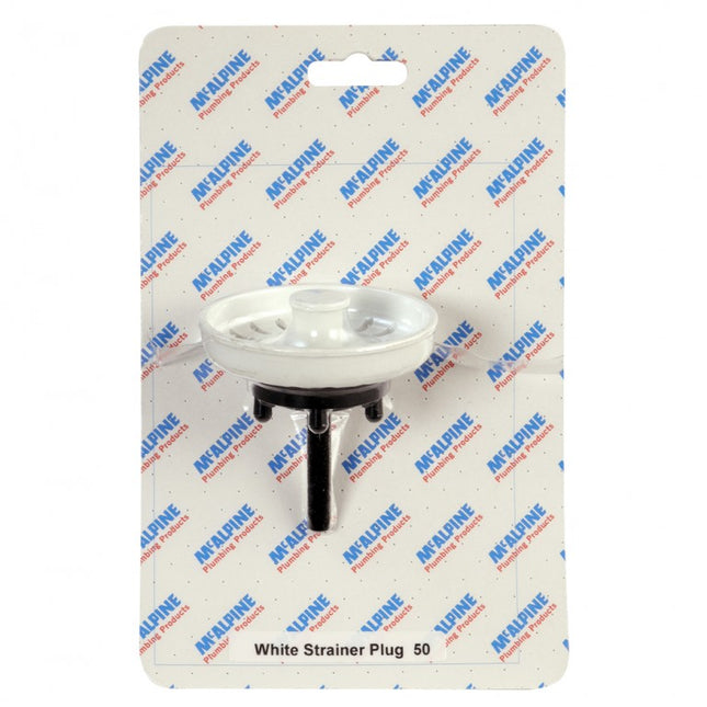 McAlpine CARD-50 White Strainer Plug - BSKTOP-ASWH