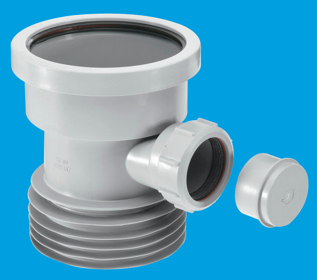 McAlpine DC1-GR-BO Grey 4"/110mm Drain Connector with Boss