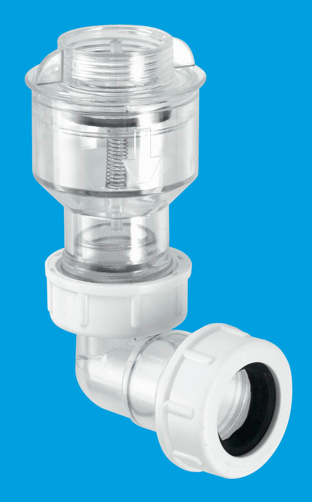 McAlpine TUNVALVE Tunvalve (Clear) with ¾" female thread for connection to WC overflow outlet x 19/23mm Universal Outlet