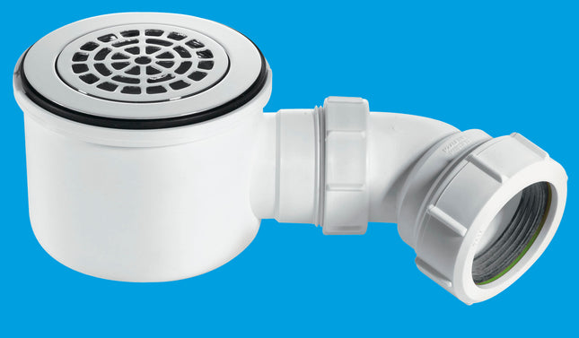 McAlpine ST90CPB-P-HP 90mm x 50mm Water Seal Shower Trap with 2" Universal Outlet High-Flow High-Performance Trap with removable 110mm Flange.