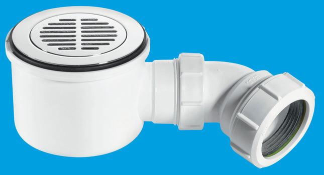 McAlpine ST90CPB-S-HP 90mm x 50mm Water Seal Shower Trap with 2" Universal Outlet High-Flow High-Performance Trap with removable 110mm Flange.