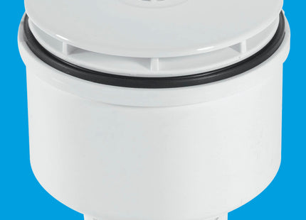 McAlpine ST90WH10-V 90mm x 50mm Water Seal Shower Trap with 2" Universal Vertical Outlet with removable 110mm Flange.