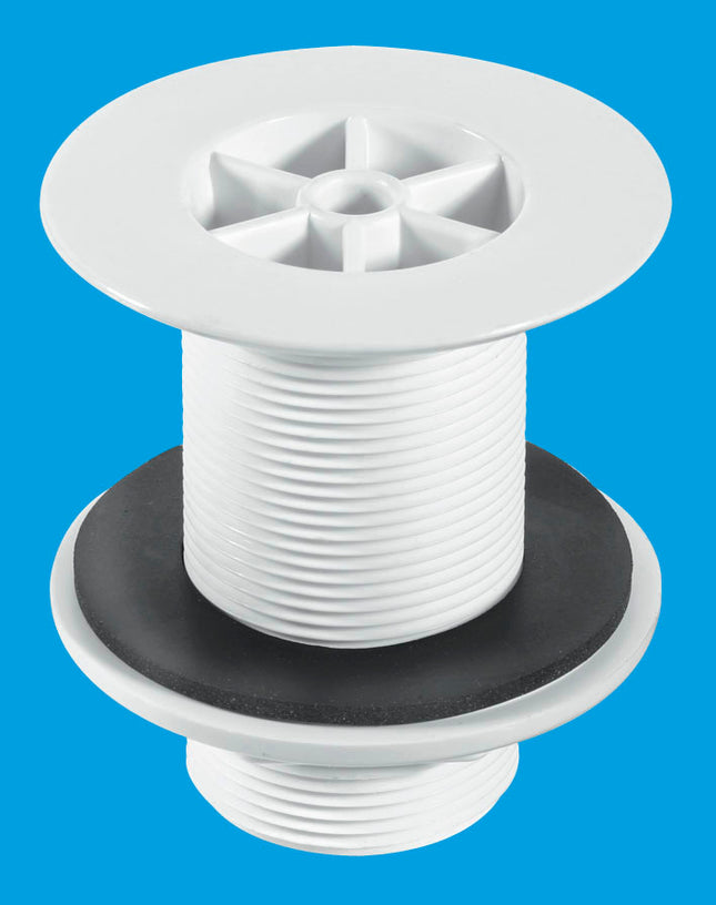 McAlpine WS3 1½" Shower Waste: 85mm White Plastic Flange x 3½" Tail: Backnut Model