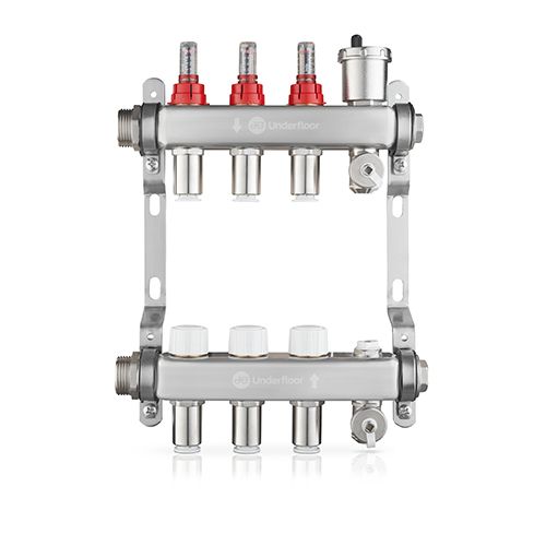 John Guest Speedfit Lowfit 3 Port Manifold Stainless Steel (12mm Connections)