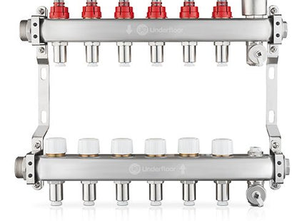 John Guest Speedfit Lowfit 6 Port Manifold Stainless Steel (12mm Connections)