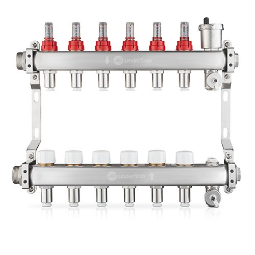 John Guest Speedfit Lowfit 6 Port Manifold Stainless Steel (12mm Connections)