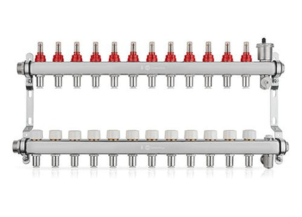 John Guest Speedfit Lowfit 12 Port Manifold Stainless Steel (12mm Connections)