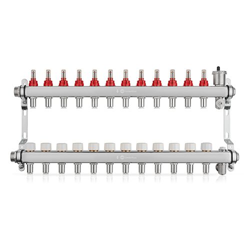 John Guest Speedfit Lowfit 12 Port Manifold Stainless Steel (12mm Connections)