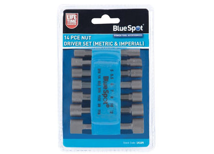 BlueSpot Tools Metric & Imperial Nut Driver Set, 14 Piece