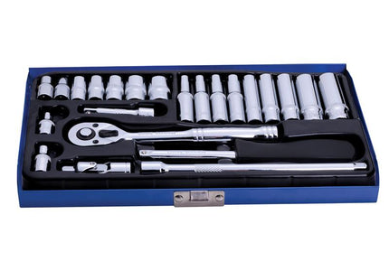 BlueSpot Tools 1/4in Metric Socket Set, 24 Piece