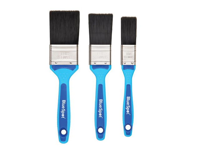 BlueSpot Tools Soft Grip Synthetic Paint Brush Set, 3 Piece